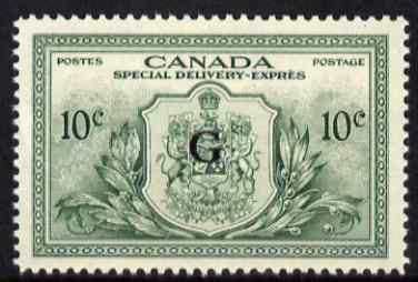 Canada 1950 KG6 Official 10c Special Delivery opt'd G unmounted mint SG OS21