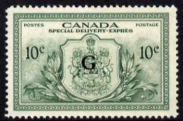 Canada 1950 KG6 Official 10c Special Delivery opt'd G lightly mounted mint SG OS21