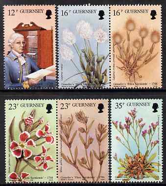 Guernsey 1988 Bicent of Joshua Gosselin's Flora Sarniensis set of 6 unmounted mint, SG 433-38