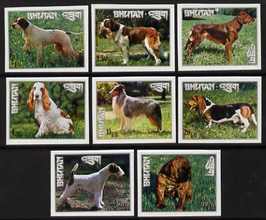 Bhutan 1973 Dogs set of 8 IMPERF unmounted mint, Mi 536-43