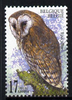 Belgium 1999 Barn Owl (Tyto alba) 17f unmounted mint SG 3477