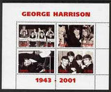 Angola 2001 George Harrison perf sheetlet containing set of 4 values unmounted mint. Note this item is privately produced and is offered purely on its thematic appeal