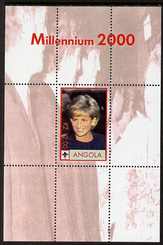 Angola 2000 Millennium 2000 - Princess Diana #2 perf s/sheet (with Scout logo & Beatles in background) unmounted mint. Note this item is privately produced and is offered purely on its thematic appeal 