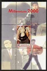 Angola 2000 Millennium 2000 - Marilyn Monroe perf s/sheet (with Scout logo & Elvis, Joe Dimaggio & JFK in background) unmounted mint. Note this item is privately produced and is offered purely on its thematic appeal 