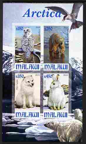 Malawi 2010 Arctic imperf sheetlet containing 4 values unmounted mint