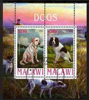 Malawi 2010 Dogs #04 perf sheetlet containing 2 values fine cto used