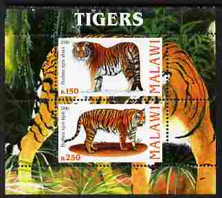 Malawi 2010 Tigers perf sheetlet containing 2 values unmounted mint
