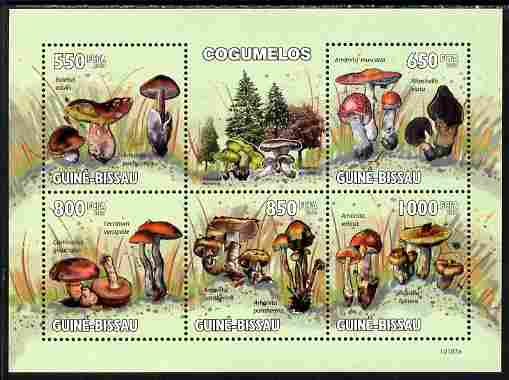 Guinea - Bissau 2010 Mushrooms perf sheetlet containing 5 values unmounted mint