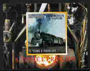 St Thomas & Prince Islands 2010 African Steam Trains #1 individual imperf deluxe sheetlet unmounted mint. Note this item is privately produced and is offered purely on its thematic appeal 
