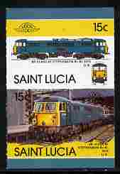 St Lucia 1986 Locomotives #5 (Leaders of the World) 15c Stephenson Electric Loco se-tenant pair imperf from limited printing unmounted mint as SG 860a