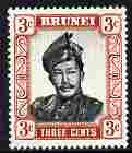 Brunei 1964-72 Sultan 3c black & lake-brown ordinary paper unmounted mint SG120