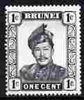 Brunei 1964-72 Sultan 1c black glazed paper unmounted mint SG118a