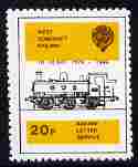 Cinderella - GB Great Britain 1986 West Somerset Railway 20p Letter Stamp,unmounted mint 