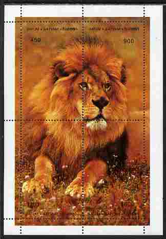 Batum 1997 Lion composite perf sheet containing 4 values unmounted mint. Note this item is privately produced and is offered purely on its thematic appeal, it has no postal validity