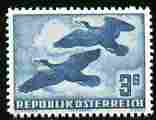 Austria 1950-53 Birds 3s Cormorants,'Maryland' forgery 'unused', as SG 1218 - the word Forgery is printed on the back and comes on a presentation card with descriptive notes