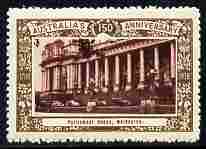 Australia 1938 Parliament House, Melbourne Poster Stamp from Australia's 150th Anniversary set very fine mint with full gum