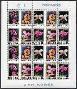 North Korea 1993 Orchids sheetlet containing 20 values (4 sets)