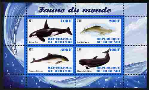 Burundi 2011 Fauna of the World - Whales & Doplphins perf sheetlet containing 4 values unmounted mint