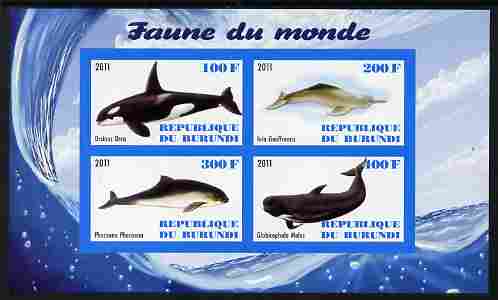 Burundi 2011 Fauna of the World - Whales & Doplphins imperf sheetlet containing 4 values unmounted mint