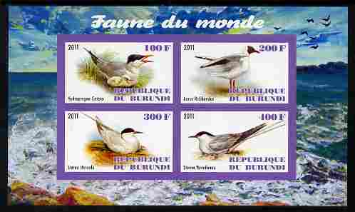Burundi 2011 Fauna of the World - Gulls & Terns imperf sheetlet containing 4 values unmounted mint