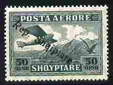 Albania 1927 Air Rep Shqiptare overprint on 5q green unmounted mint SG 204
