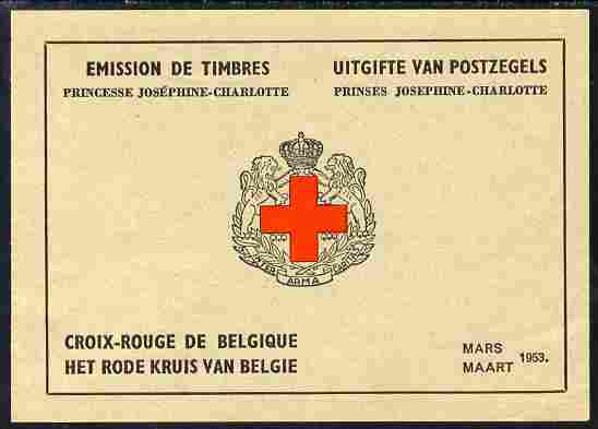 Belgium 1953 Red Cross 20f booklet complete and fine SG SB34