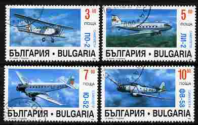 Bulgaria 1995 Aircraft complete set of 4 fine cto used, SG 4031-34*