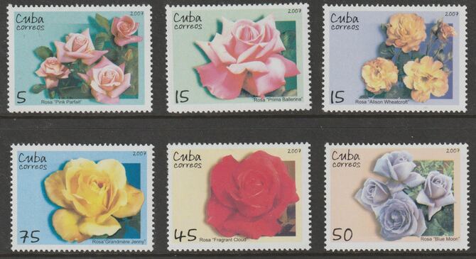 Cuba 2007 Roses perf set of 6 unmounted mint SG 5118-23