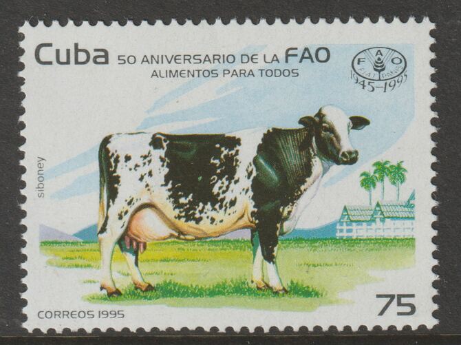 Cuba 1995 FAO 50th Anniversary 75c unmounted mint SG 3953