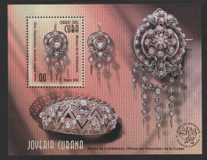 Cuba 2005 Jewellery - Pendant perf m/sheet unmounted mint SG MS4905