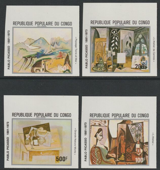 Congo 1981 Birth Centenary of Pablo Picasso imperf set of 5 from limited printing, unmounted mint as SG 816-20
