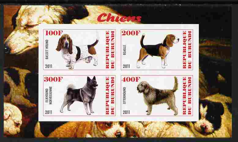 Burundi 2011 Dogs #9 imperf sheetlet containing 4 values unmounted mint