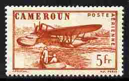 Cameroun 1941 Sikorsky S-43 Flying Boat 5f red-brown perforated proof similar to SG Type 29c but without RF mounted mint 