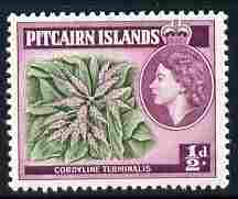 Pitcairn Islands 1963 Cordyline Def 1/2d Block watermark unmounted mint SG 33