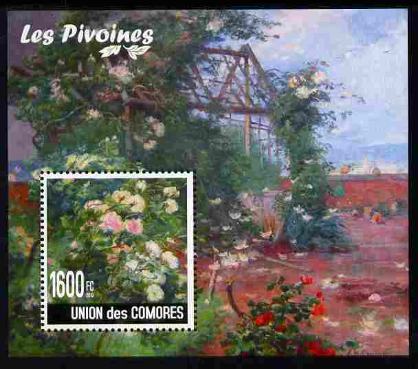 Comoro Islands 2009 Flowers of China - Peonies perf m/sheet unmounted mint, Michel BL 559