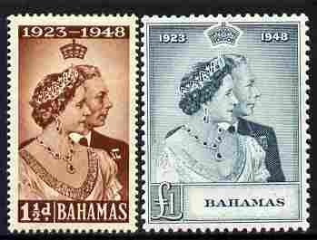 Bahamas 1948 KG6 Royal Silver Wedding perf set of 2 mounted mint, SG 194-5