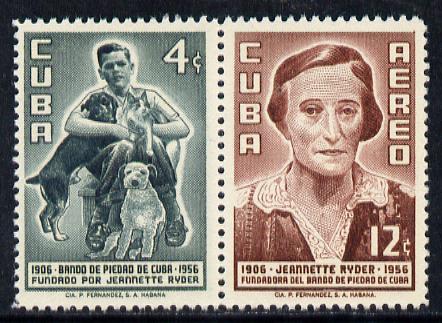 Cuba 1957 Prevention of Cruelty to Animals se-tenant pair unmounted mint, SG 823-24*
