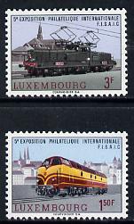 Luxembourg 1966 Railwaymen's Philatelic Exhibition set of 2 unmounted mint, SG 785-86*