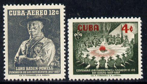 Cuba 1957 Birth Centenary of Lord Baden Powell set of 2 unmounted mint, SG 803-04*