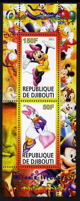 Djibouti 2011 Walt Disney - Minnie & Daisy perf sheetlet containing 2 values unmounted mint