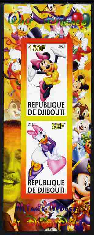 Djibouti 2011 Walt Disney - Minnie & Daisy imperf sheetlet containing 2 values unmounted mint