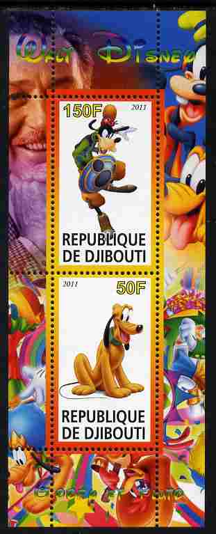Djibouti 2011 Walt Disney - Goofy & Pluto perf sheetlet containing 2 values unmounted mint