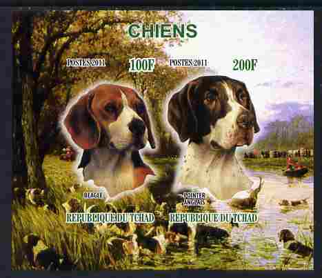 Chad 2011 Dogs imperf sheetlet containing 2 values unmounted mint