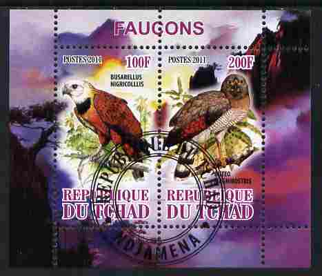 Chad 2011 Birds of Prey perf sheetlet containing 2 values cto used