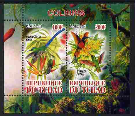 Chad 2011 Humming Birds perf sheetlet containing 2 values unmounted mint