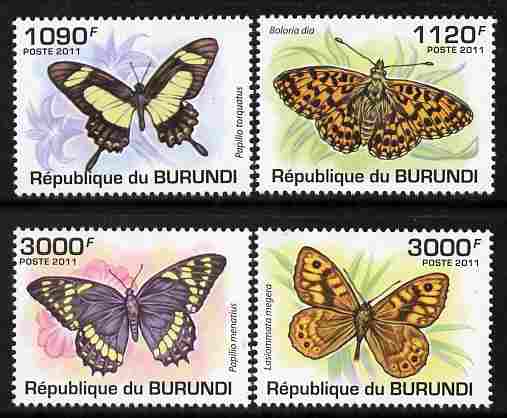 Burundi 2011 Butterflies perf set of 4 values unmounted mint 