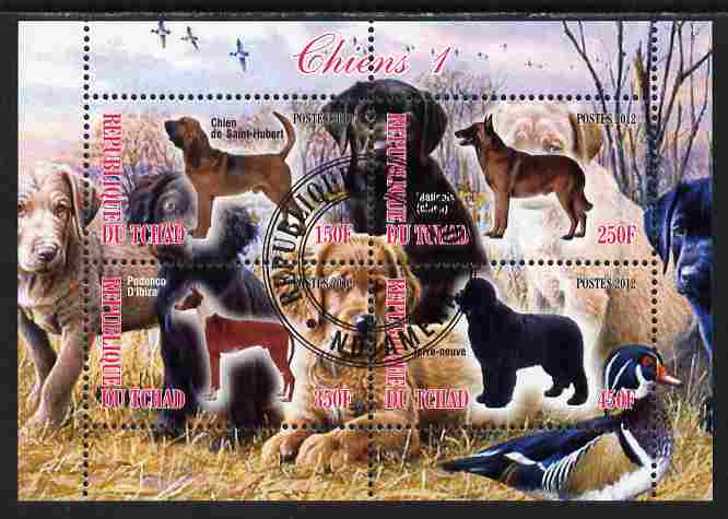 Chad 2012 Dogs #1 perf sheetlet containing 4 values cto used