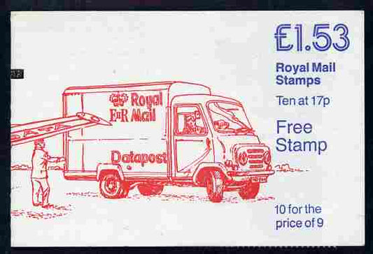 GB Great Britain 1985 Royal Mail 350 Years £1.53 booklet complete with cyl numbers (Datapost Van, Plane & Concorde) SG FT4