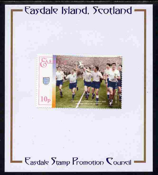 Easdale 1996 Great Sporting Events - Football 10p - Tottenham Hotspur Winners of 1961-62 FA Cup Final mounted on Publicity proof card issued by the Easdale Stamp Promotion Council 