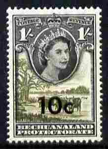 Bechuanaland 1961 Decimal Surcharge 10c on 1s (BaoBab Tree & Cattle) unmounted mint SG 163